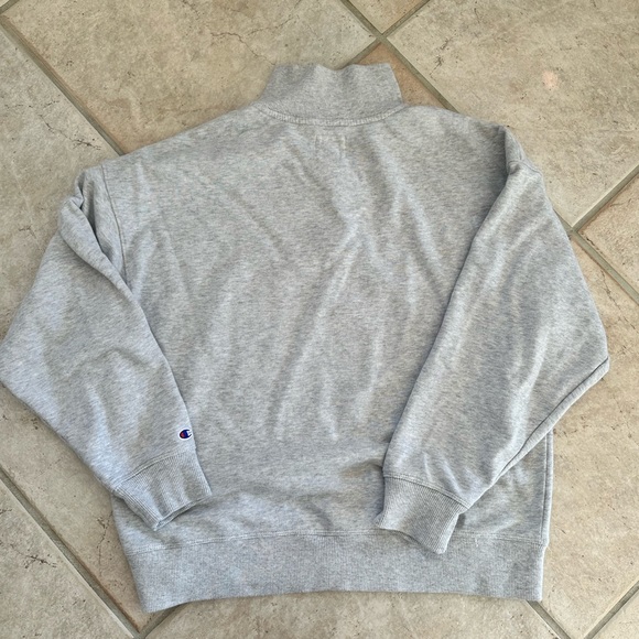 Grey Champion Oversized Three Quarter Zip Crew Neck - Picture 7 of 8